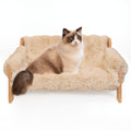 Raised Pet Couch, Made of Solid Wood, Ideal for Both for cats And Dogs, in Off-White Color (27.2\