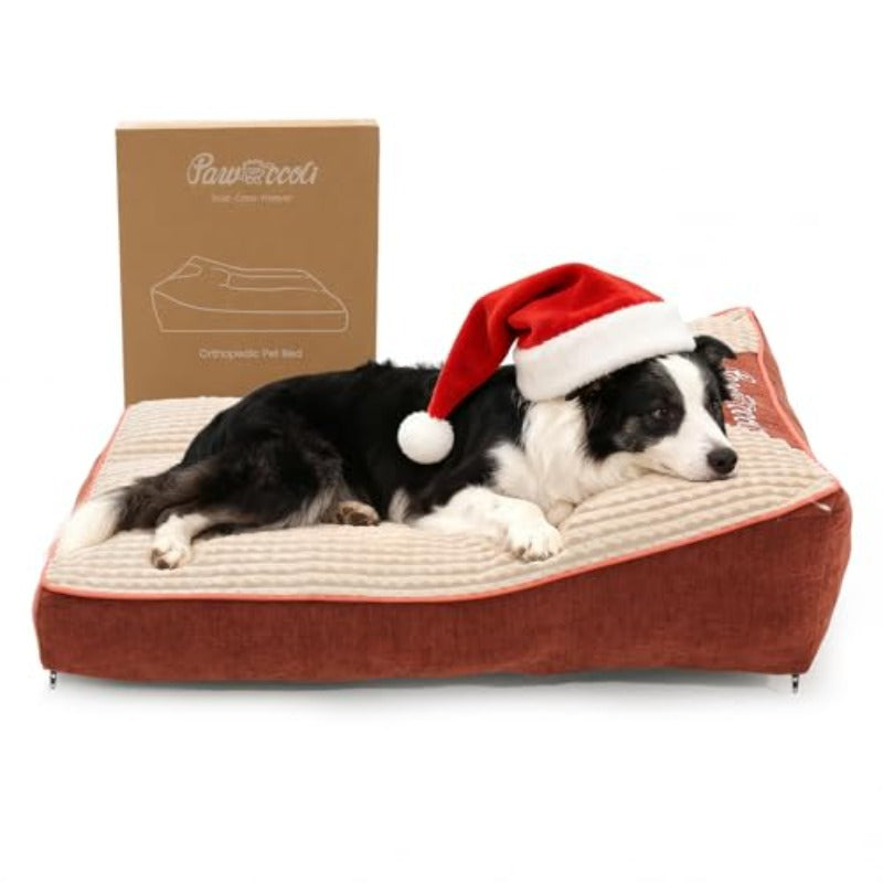 Large Dog Beds - Cozy Flat Pet Beds Featuring a Removable And Washable Cover, Orthopedic Foam Puppy Mat with Pillow, Ideal for Pets Weighing Up to 65 Lbs, Dimensions: 36''×24''×5''