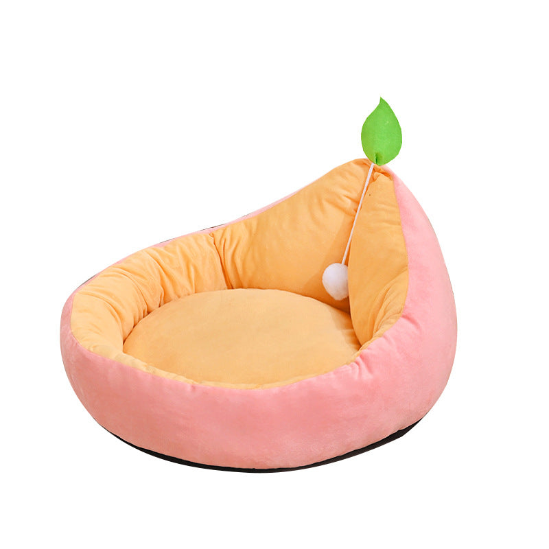 Wholesale Avocado-Shaped Cat Bed & Suitable for Winter Warmth Semi-Enclosed Cat House\u002FDog Bed - Assembly Cozy Sleeping Nest for Pets, Compact Suitable for Cats and Small Dogs, Modern Decor