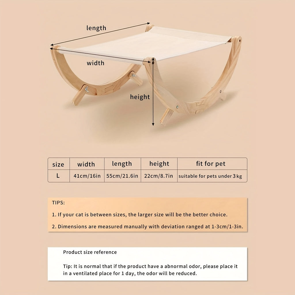 1pc of Solid Wood Cat Shaker Pet Nest, Foldable Cat Hammock, Stable And Non-Slip, Suitable for All Seasons - a Stylish Furniture Lounger, Calming Rocking Chair for Cats, And Elevated Cat Chair