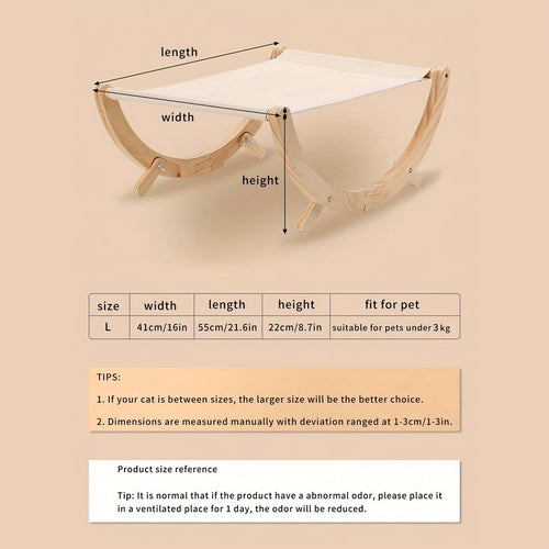 1pc of Solid Wood Cat Shaker Pet Nest, Foldable Cat Hammock, Stable And Non-Slip, Suitable for All Seasons - a Stylish Furniture Lounger, Calming Rocking Chair for Cats, And Elevated Cat Chair