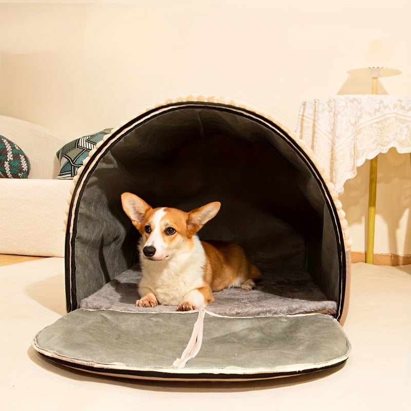 Four Season Universal Cat House, Enclosed Dog House, Tent, Cat Bed, Sense of Security, Winter Warmth, Detachable And Washable Dog Bed