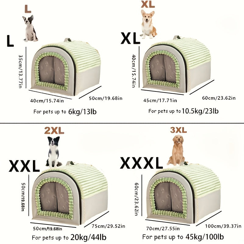 Four Season Universal Cat House, Enclosed Dog House, Tent, Cat Bed, Sense of Security, Winter Warmth, Detachable And Washable Dog Bed