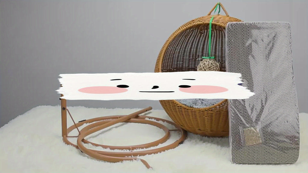 Large Hanging Basket Cat Bed Dog House • Dual-Season Pet Nest for Summer and Winter • Large Size Rattan Woven Swing Cat\u002FDog Hammock • All-Year-Round Mat with Washable Winter Creative Kennel