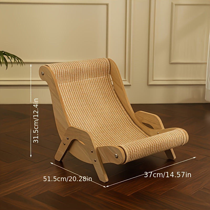Oversized Cat Hammock Lounger - Constructed from Sturdy Nylon, This Year-Round Cozy Sofa Bed for Felines Includes a Scratching Pad