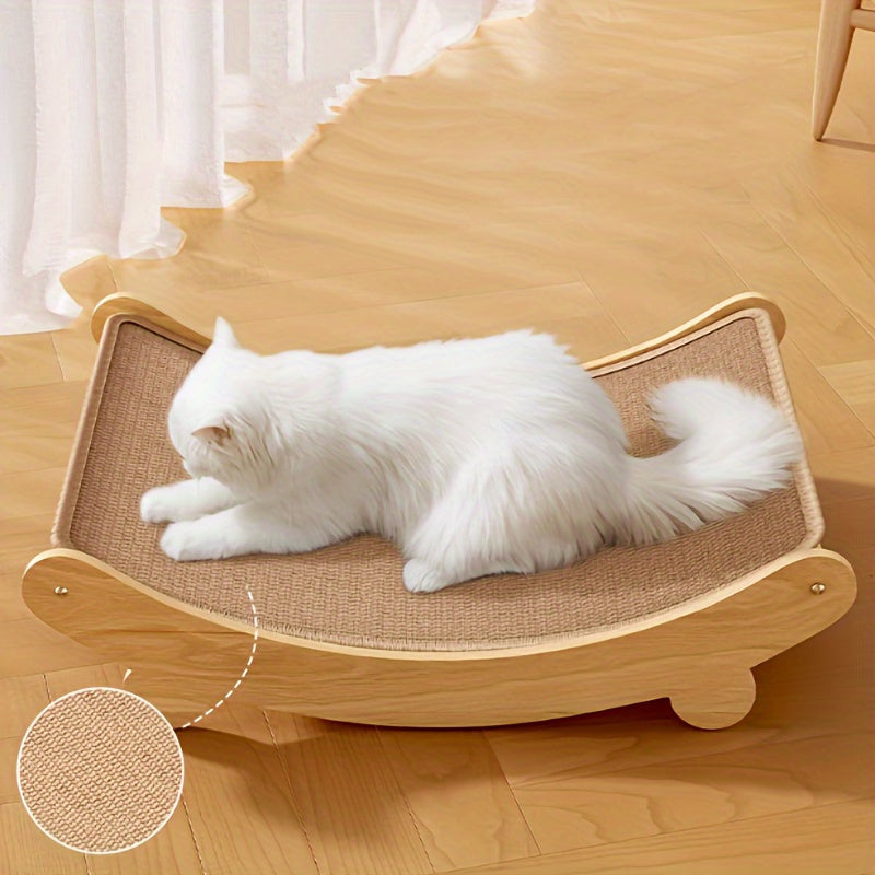 2-In-1 Cat Hammock And Scratching Board - a Dual-Purpose Cat Bed And Scratching Pad, Made of Durable Scratch-Resistant Materials, Space-Saving Design Suitable for Indoor And Outdoor Use - Pet Furniture for All Seasons