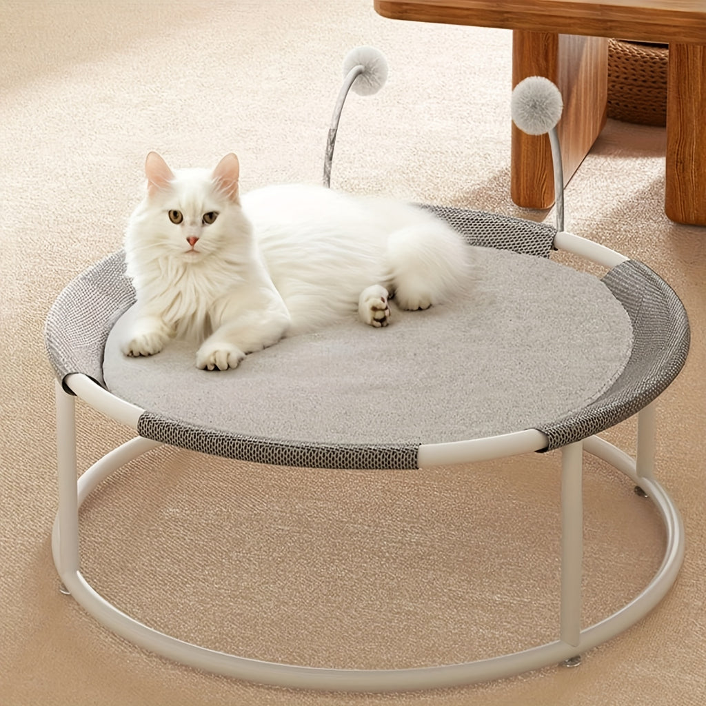 Cat Bed Dog\u002FPet Hammock Bed, Free-Standing Cat Sleeping Cat Supplies, All Seasons  Moisture-Proof Cat Hammock, Pet Supplies, Whole Wash Stable & Round Mesh Soft Breathable Easy Assembly Mesh Fabric Pet Cat Trampoline Indoors Outdoors