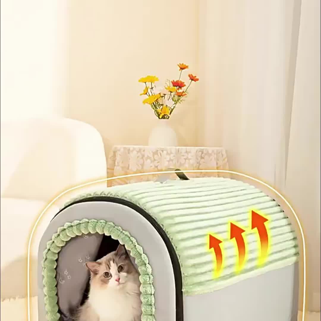 Four Season Universal Cat House, Enclosed Dog House, Tent, Cat Bed, Sense of Security, Winter Warmth, Detachable And Washable Dog Bed
