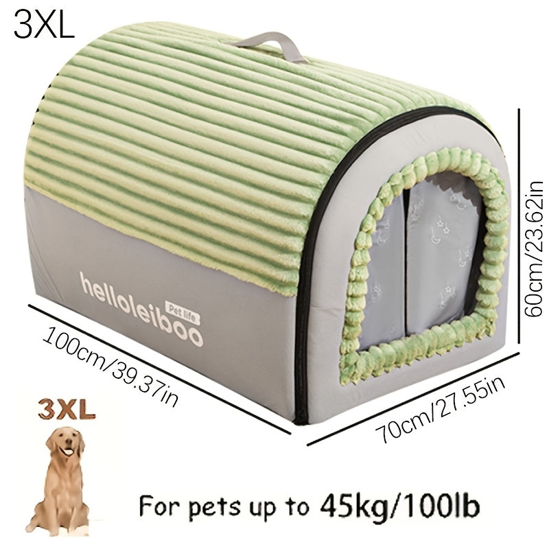 Four Season Universal Cat House, Enclosed Dog House, Tent, Cat Bed, Sense of Security, Winter Warmth, Detachable And Washable Dog Bed