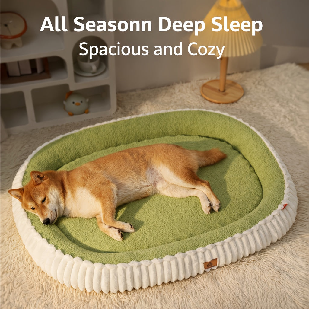 Autumn and Winter Oval Fresh Color Pet Bed Removable Washable Dog Bed Cat Bed Home Comfortable Pet Supplies
