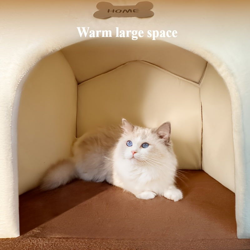 Cozy -Style Cat & Dog House with Roof - \u002FOutdoor Pet Villa Suitable for Cats and Small Dogs, No Assembly Required, Year-Round Shelter