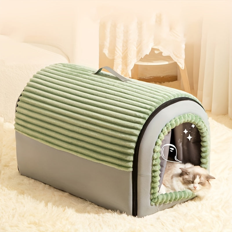 Four Season Universal Cat House, Enclosed Dog House, Tent, Cat Bed, Sense of Security, Winter Warmth, Detachable And Washable Dog Bed