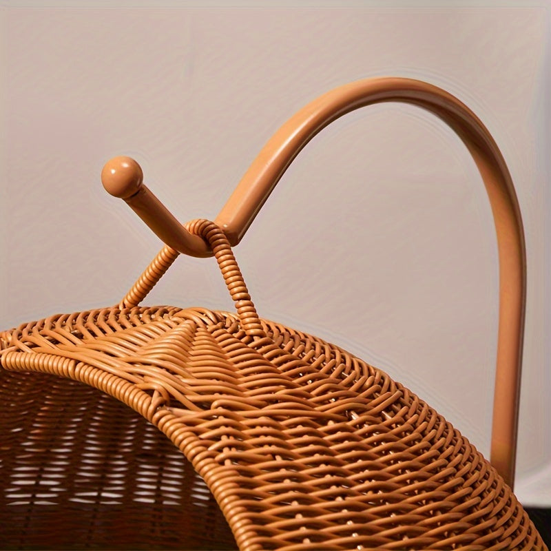 Large Hanging Basket Cat Bed Dog House • Dual-Season Pet Nest for Summer and Winter • Large Size Rattan Woven Swing Cat\u002FDog Hammock • All-Year-Round Mat with Washable Winter Creative Kennel