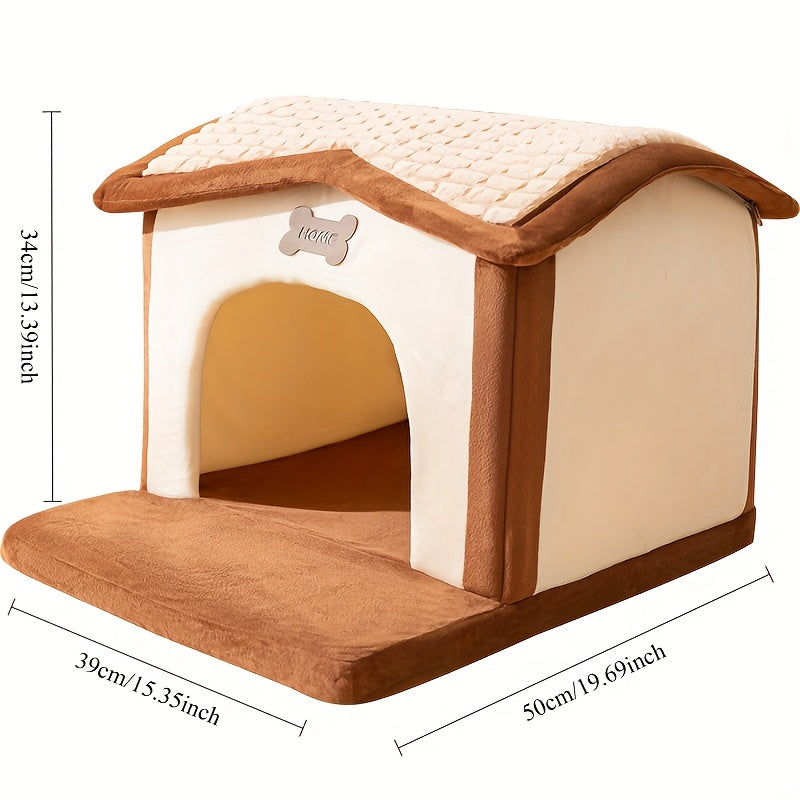 Cozy -Style Cat & Dog House with Roof - \u002FOutdoor Pet Villa Suitable for Cats and Small Dogs, No Assembly Required, Year-Round Shelter
