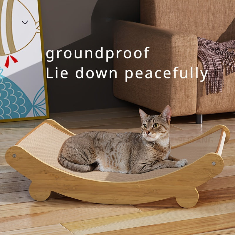 2-In-1 Cat Hammock And Scratching Board - a Dual-Purpose Cat Bed And Scratching Pad, Made of Durable Scratch-Resistant Materials, Space-Saving Design Suitable for Indoor And Outdoor Use - Pet Furniture for All Seasons