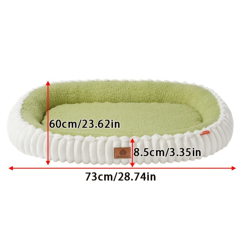 Autumn and Winter Oval Fresh Color Pet Bed Removable Washable Dog Bed Cat Bed Home Comfortable Pet Supplies