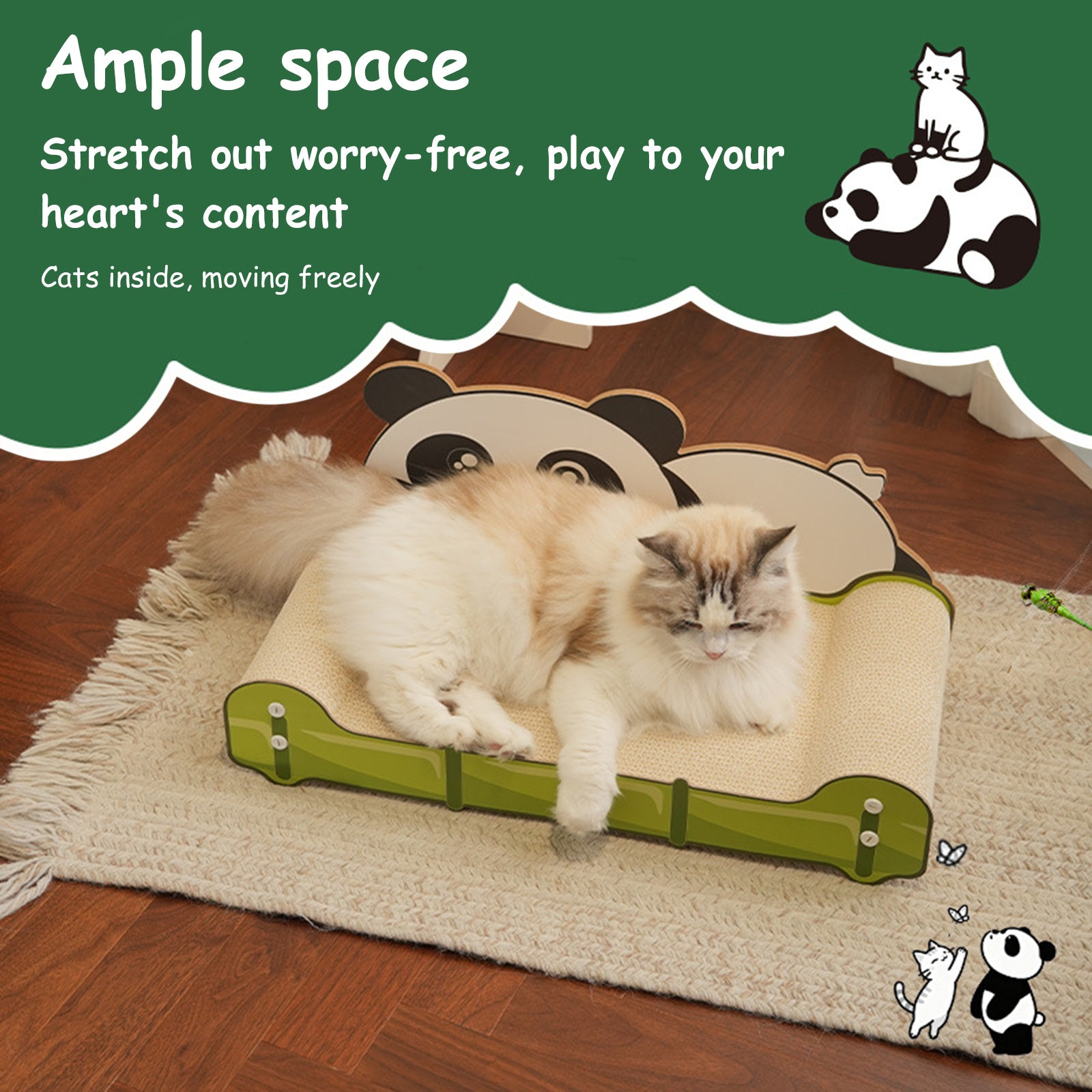 Bear Scratch Lounge Bed Long Lasting Scartching Pads for Indoor Cats Furniture Protector