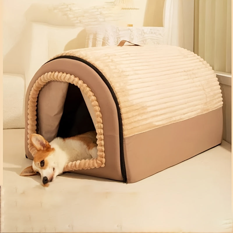 Four Season Universal Cat House, Enclosed Dog House, Tent, Cat Bed, Sense of Security, Winter Warmth, Detachable And Washable Dog Bed
