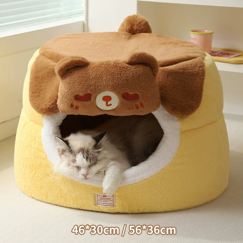 Winter Warm Cat House Suitable for Cats - Thickened Enclosed Cat Tent with Sofa Bed, Cozy Sleeping Bag Nest for Use, Safe Warm Shelter for Kittens & Cats, No Assembly Required, for