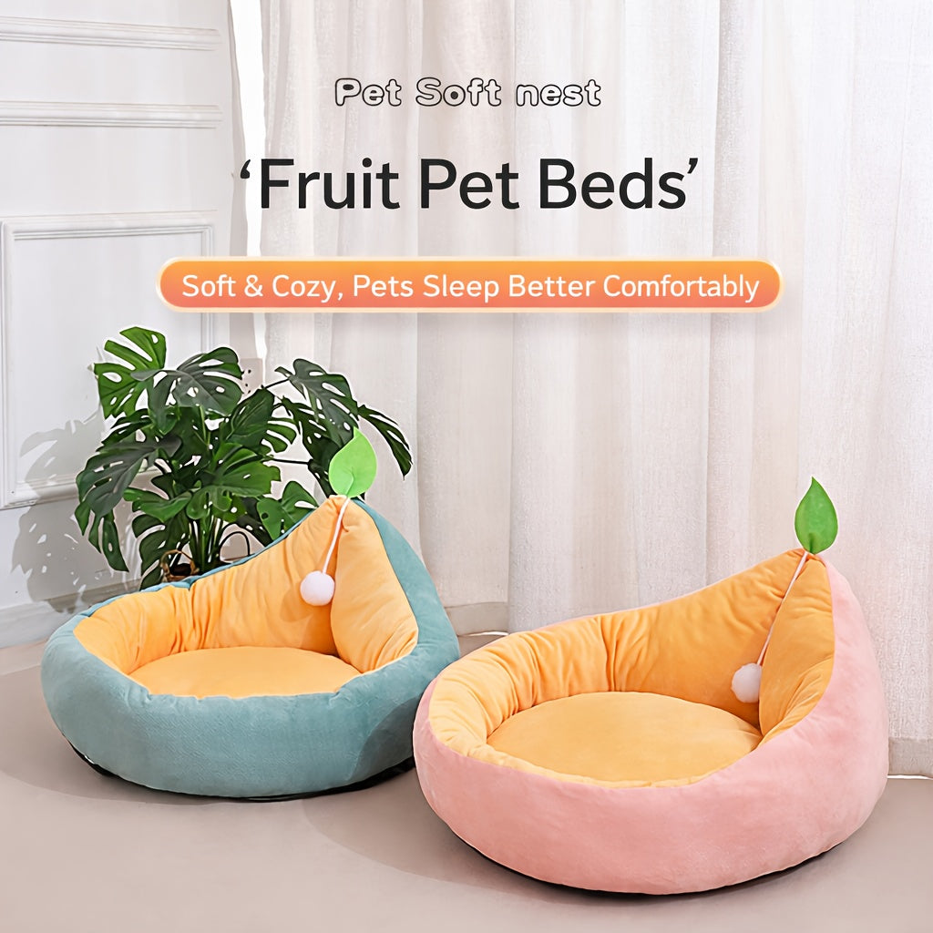 Wholesale Avocado-Shaped Cat Bed & Suitable for Winter Warmth Semi-Enclosed Cat House\u002FDog Bed - Assembly Cozy Sleeping Nest for Pets, Compact Suitable for Cats and Small Dogs, Modern Decor