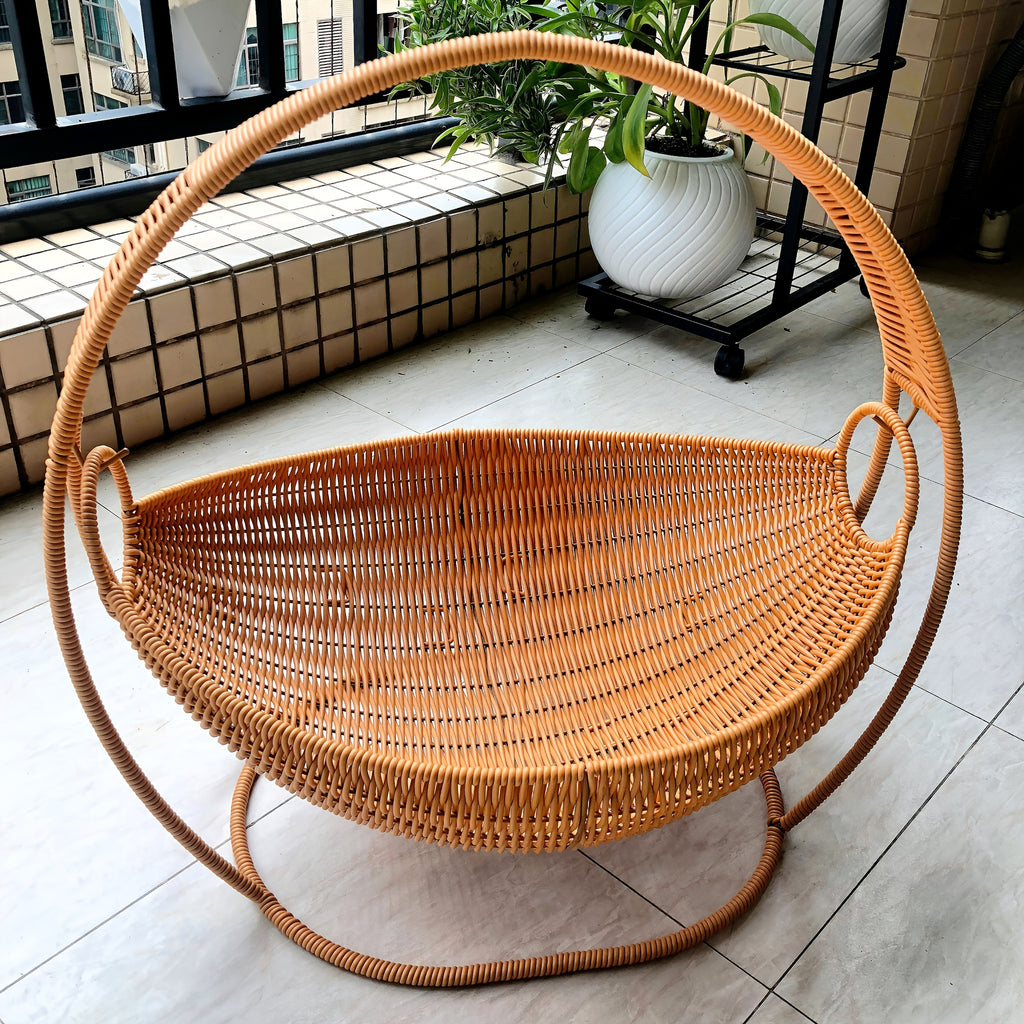 Large Handwoven Household Cat Hammock, Easy to Assemble, Hand-knitted Cat Basket Bed, Cat Swing Bed, Cat Sleeping Bed, Durable and Comfortable Indoor Pet Bed, Stylish Home Decor, Hammock with Stand, Suitable for Cats, Dogs, and Other Small