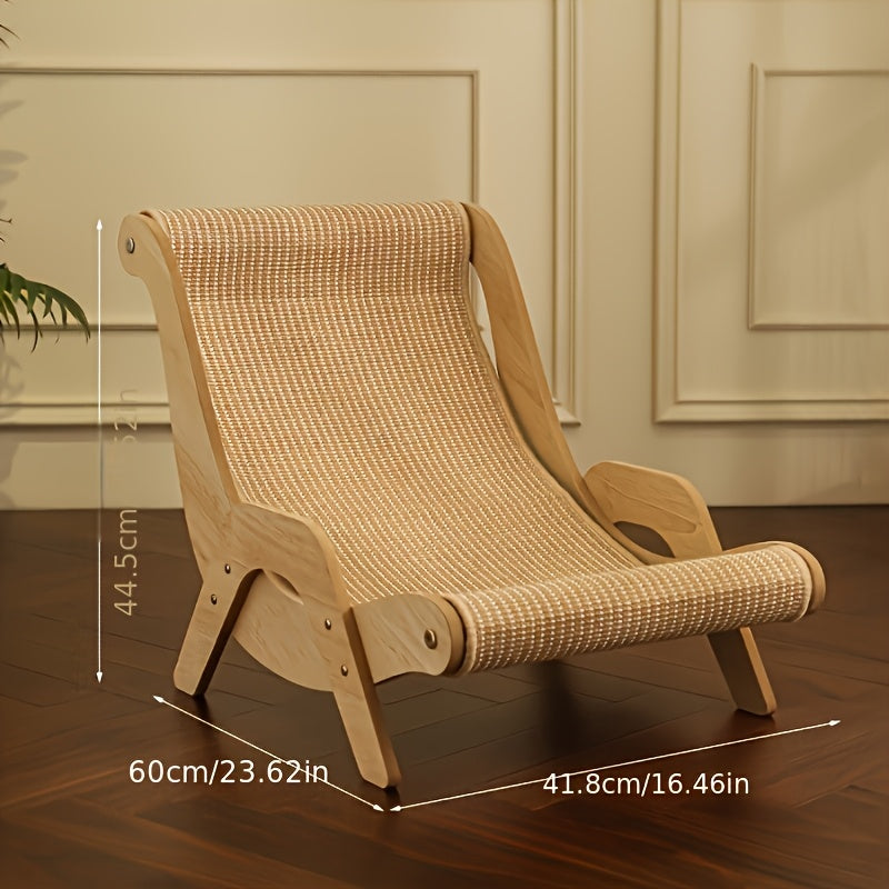 Oversized Cat Hammock Lounger - Constructed from Sturdy Nylon, This Year-Round Cozy Sofa Bed for Felines Includes a Scratching Pad