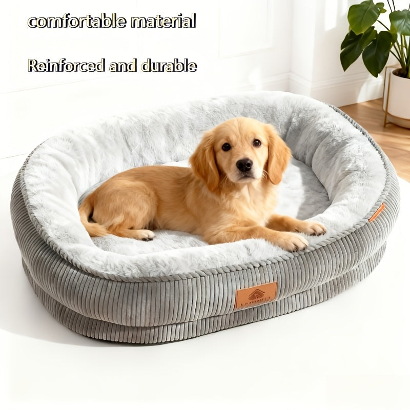 Corduroy pet nest for cats and dogs, suitable for all seasons, soft and comfortable, deep sleep nest for pets, home sleeping tool for pets, providing exclusive peace of mind for pets, Cozy Pet Resting Spot, Pet Bed, Corduroy Design, Oval Pet Bed, Pet