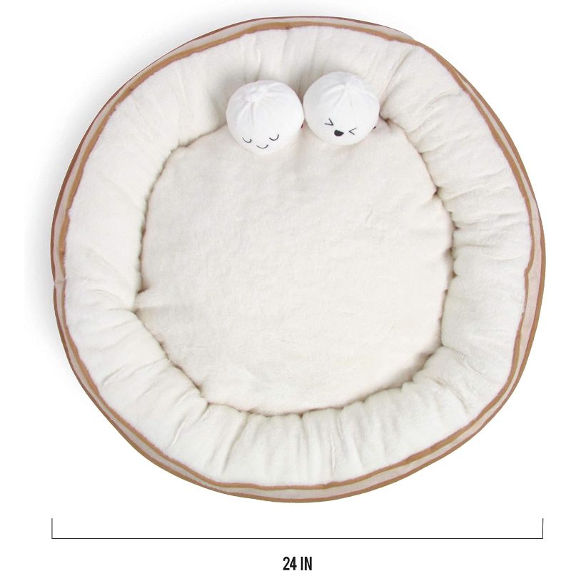 Soft Plush Small Cute and Cozy Food Dog Cat Bed | Washer and Dryer Friendly, Transparent, Polyvinyl Chloride Material