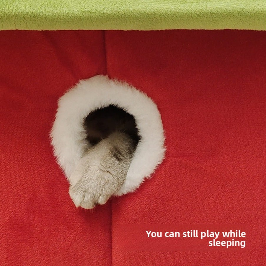 A Traditional Chinese-Style Cat Shelter, Completely Enclosed, Also Suitable for Small Dogs, Includes a Sleeping Mat for Dogs, Provides Warmth in Winter, Features a Japanese Design, Is Removable And Washable