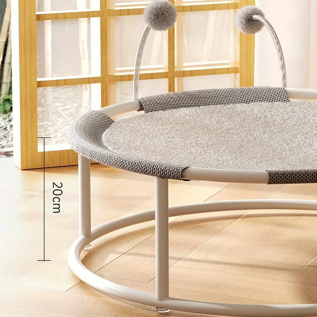 Cat Bed Dog\u002FPet Hammock Bed, Free-Standing Cat Sleeping Cat Supplies, All Seasons  Moisture-Proof Cat Hammock, Pet Supplies, Whole Wash Stable & Round Mesh Soft Breathable Easy Assembly Mesh Fabric Pet Cat Trampoline Indoors Outdoors