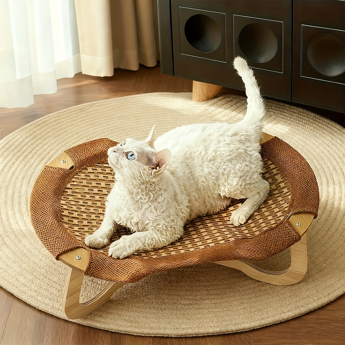 1pc a Stylish Cat Bed Designed for Pets, Ideal for Summer Use. This Cat Hammock Can Be Used in a Cat Nest And Is Both Removable And Washable. It Offers a Cool, Comfortable, And Breathable Environment