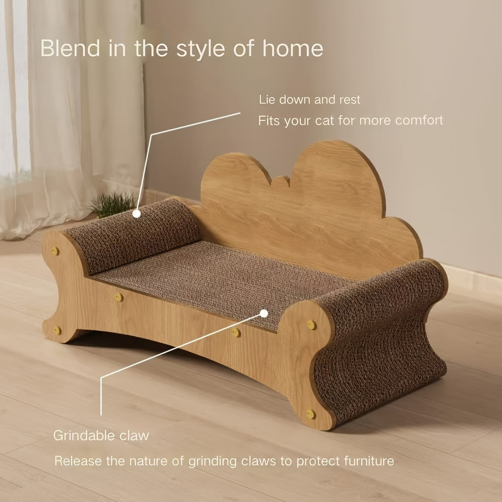 Dual-Purpose Cat Scratcher And Hammock - Oversized, Scratch-Resistant Couch with Cozy Bed, Ideal Holiday Present for Felines