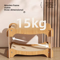 2-in-1 Cat Scratching Leisure Sofa & Bed | Multi-layer Cat Bed with Comfortable Hammock, Upgraded Wooden Base & Durable Cardboard Sofa