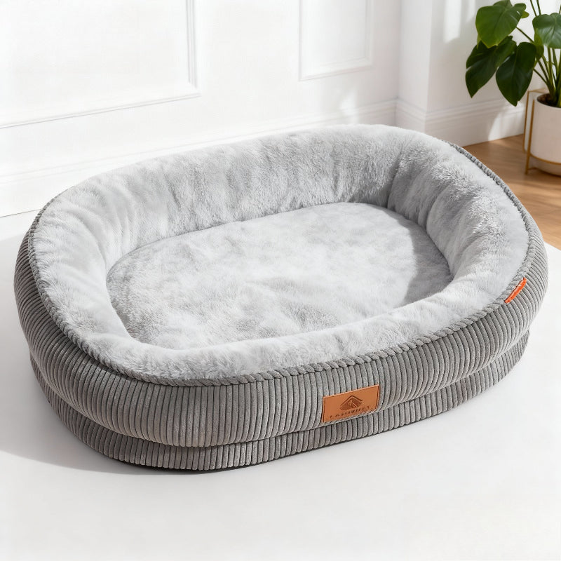 Corduroy pet nest for cats and dogs, suitable for all seasons, soft and comfortable, deep sleep nest for pets, home sleeping tool for pets, providing exclusive peace of mind for pets, Cozy Pet Resting Spot, Pet Bed, Corduroy Design, Oval Pet Bed, Pet