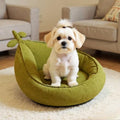 Round Dog Bed Small - Cute Avocado Design Plush Pet Bed for Small Dogs and Puppies | Material, Mixed Color, No Filler