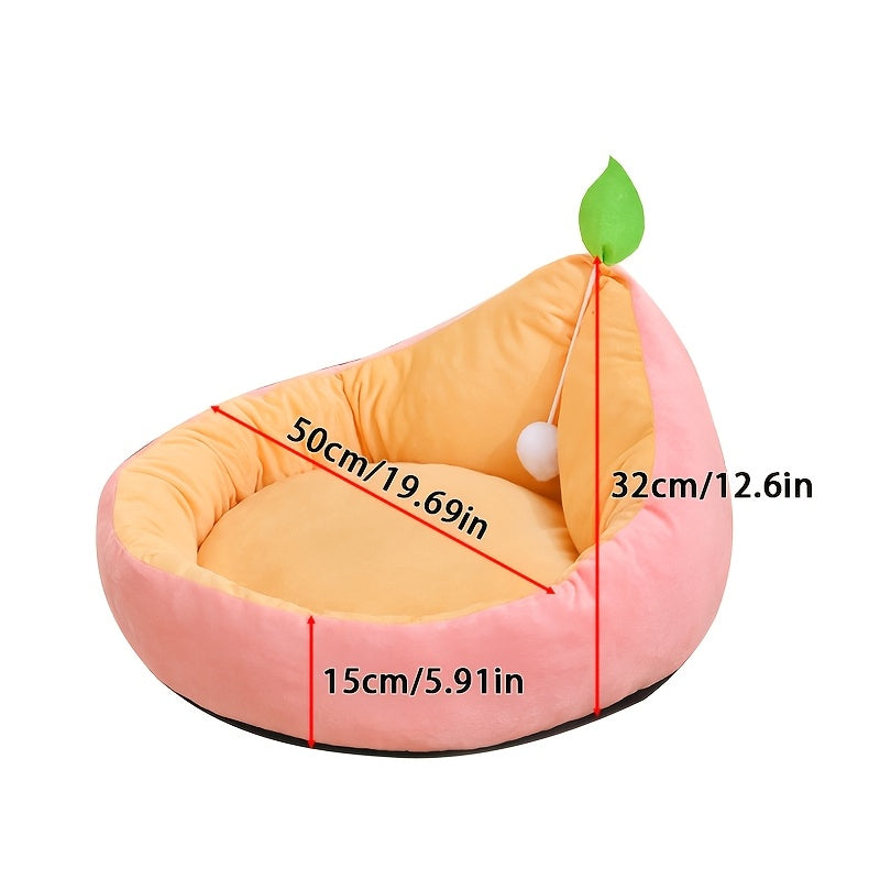 Wholesale Avocado-Shaped Cat Bed & Suitable for Winter Warmth Semi-Enclosed Cat House\u002FDog Bed - Assembly Cozy Sleeping Nest for Pets, Compact Suitable for Cats and Small Dogs, Modern Decor