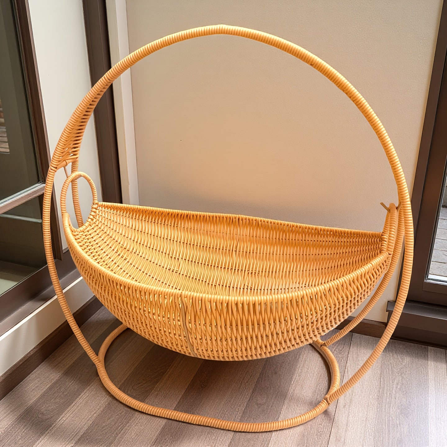 Large Handwoven Household Cat Hammock, Easy to Assemble, Hand-knitted Cat Basket Bed, Cat Swing Bed, Cat Sleeping Bed, Durable and Comfortable Indoor Pet Bed, Stylish Home Decor, Hammock with Stand, Suitable for Cats, Dogs, and Other Small